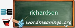 WordMeaning blackboard for richardson